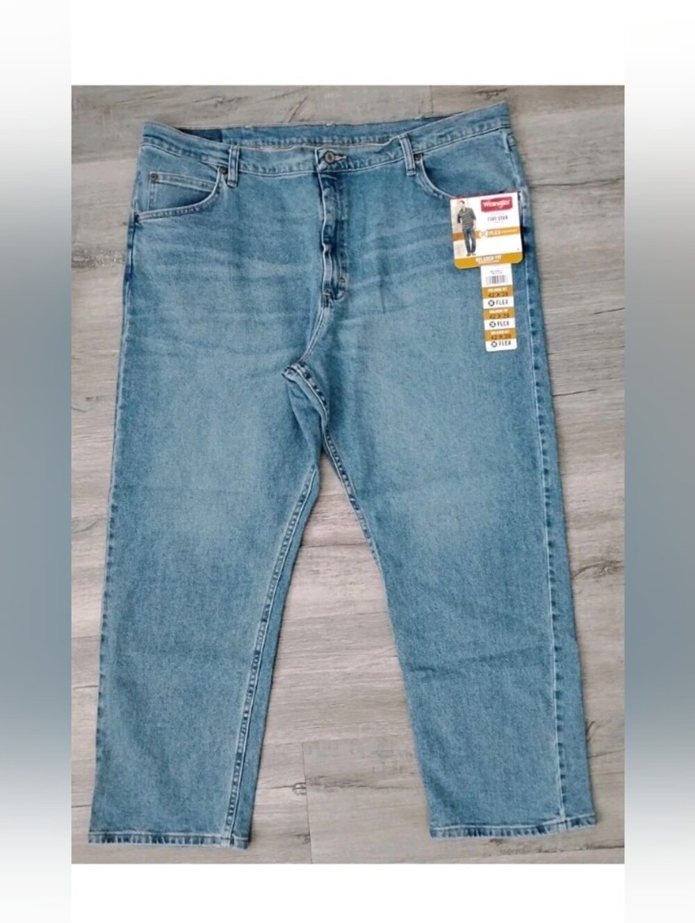 Wrangler 5 Star Premium Jeans Relaxed It Flex Comfort Light Men's SZ 42x29 NWT